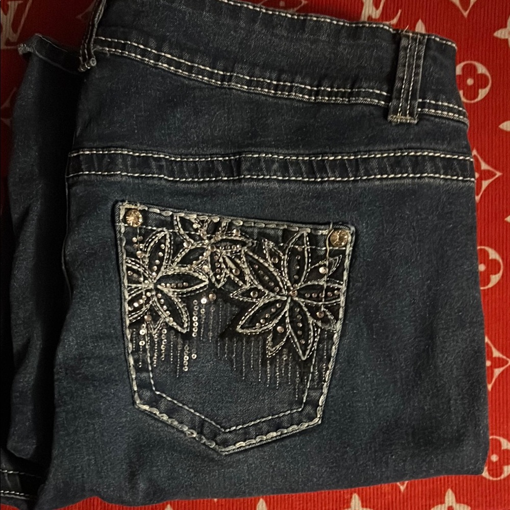 Embroidered Blue Jeans